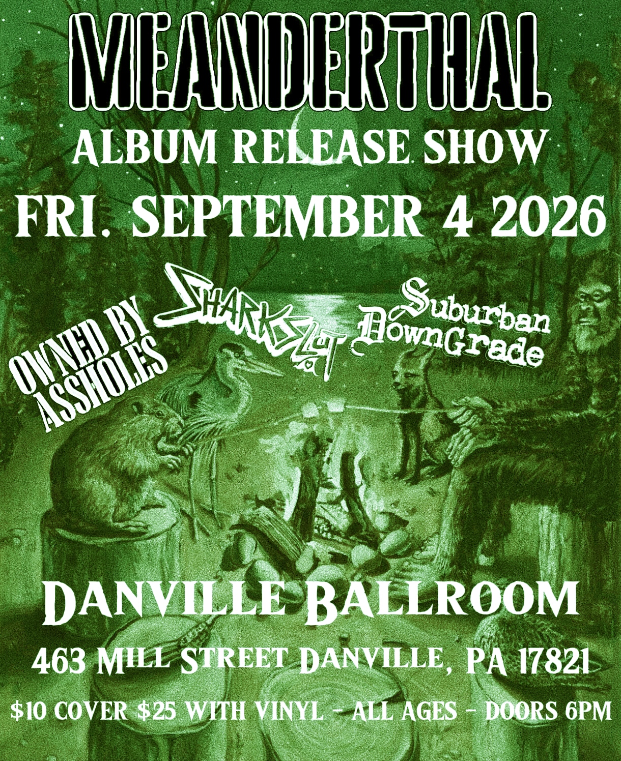 Meanderthal album release show flyer